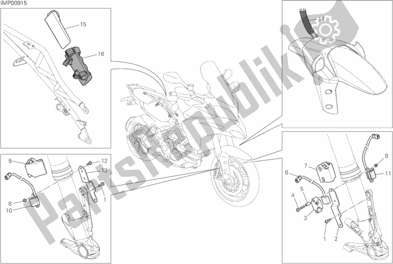 All parts for the Wiring Harness (d-air) of the Ducati Multistrada 1200 S Touring D-air 2014